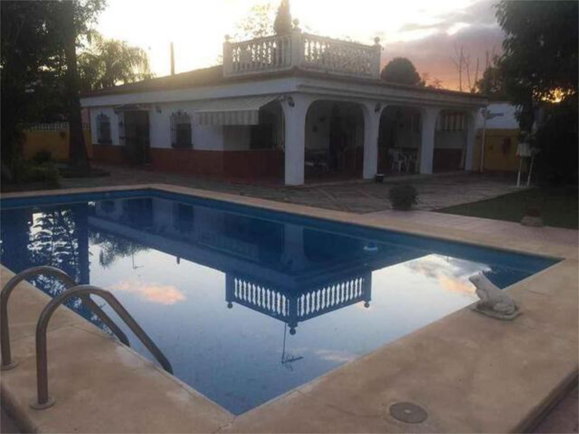 Piscina de Casa adosada de lloguer en Carmona amb Jardí privat, Piscina i Moblat