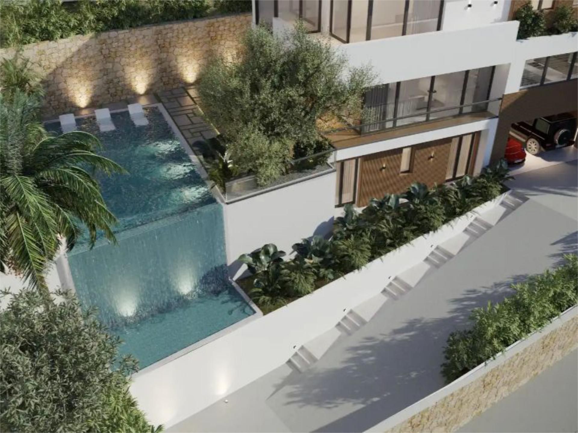 Swimming pool of Single-family semi-detached for sale in Castelldefels  with Air Conditioner, Heating and Private garden
