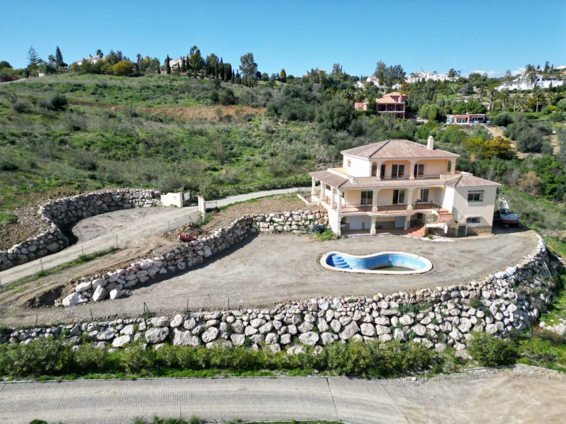 Exterior view of House or chalet for sale in Viñuela  with Air Conditioner, Terrace and Swimming Pool