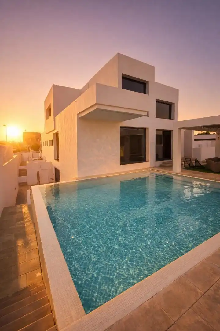 Houses for sale in Calle de los Juegos de Latakia, 161, El Toyo Swimming pool of Houses for sale in Almería with Private garden, Terrace and Storage room