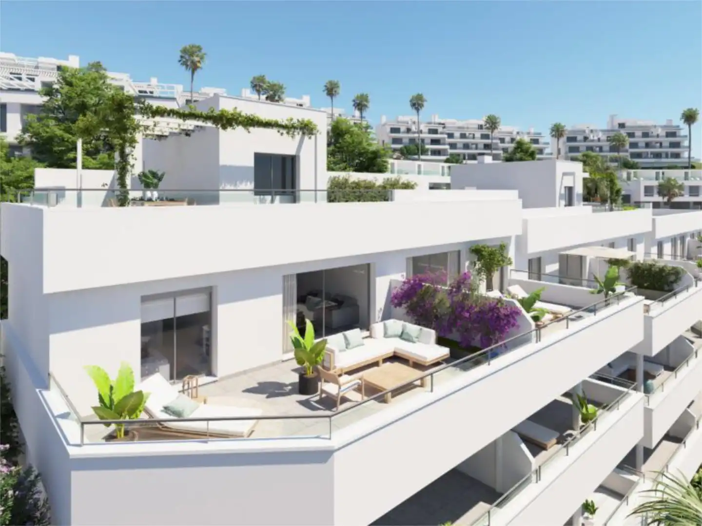 Flat for sale in Urbanizacion Monte Mayor Bajo, 464, Los Flamingos Exterior view of Flat for sale in Benahavís with Air Conditioner, Terrace and Swimming Pool