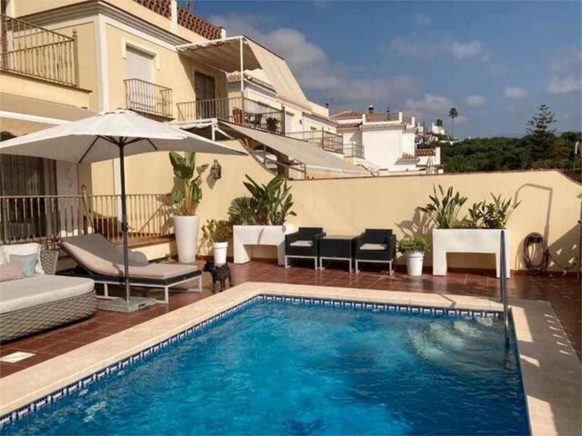 Swimming pool of Single-family semi-detached for sale in Nerja  with Heating, Private garden and Terrace