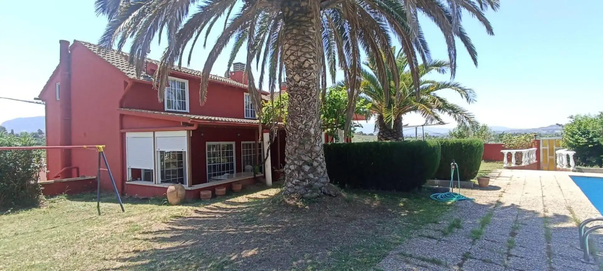 Vista exterior de Casa o chalet en venta en Villamediana de Iregua con Aire acondicionado, Terraza y Piscina