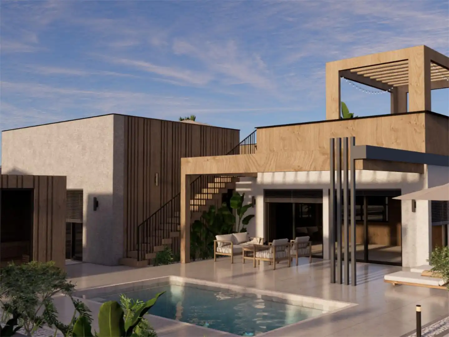 Vista exterior de Casa o chalet en venta en Polop con Aire acondicionado, Terraza y Piscina