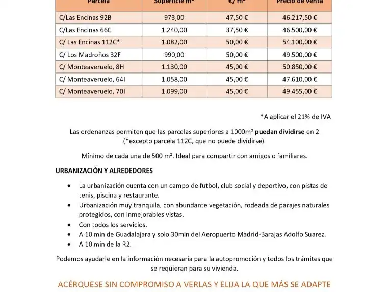 Constructible Land for sale in Calle las Encinas, Valdeaveruelo Constructible Land for sale in Valdeaveruelo