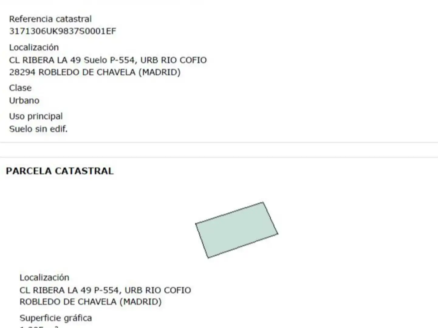 Residencial en venta en Robledo de Chavela