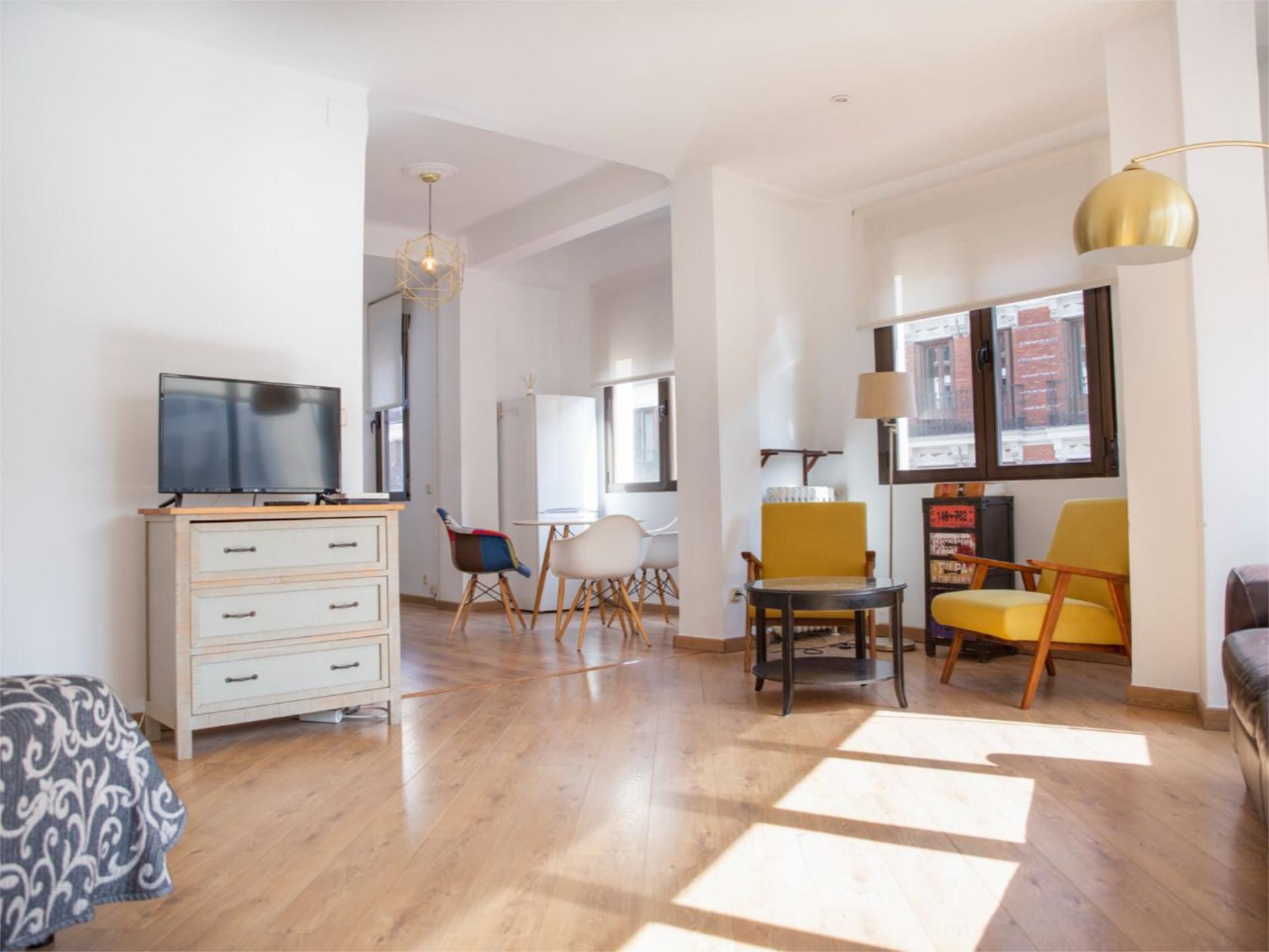 Sala d'estar de Loft de lloguer en  Madrid Capital amb Aire condicionat, Calefacció i Parquet