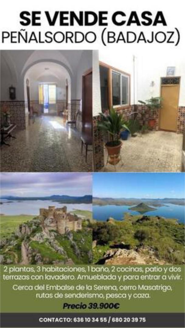 Vista exterior de Casa o xalet en venda en Peñalsordo amb Terrassa, Traster i Moblat