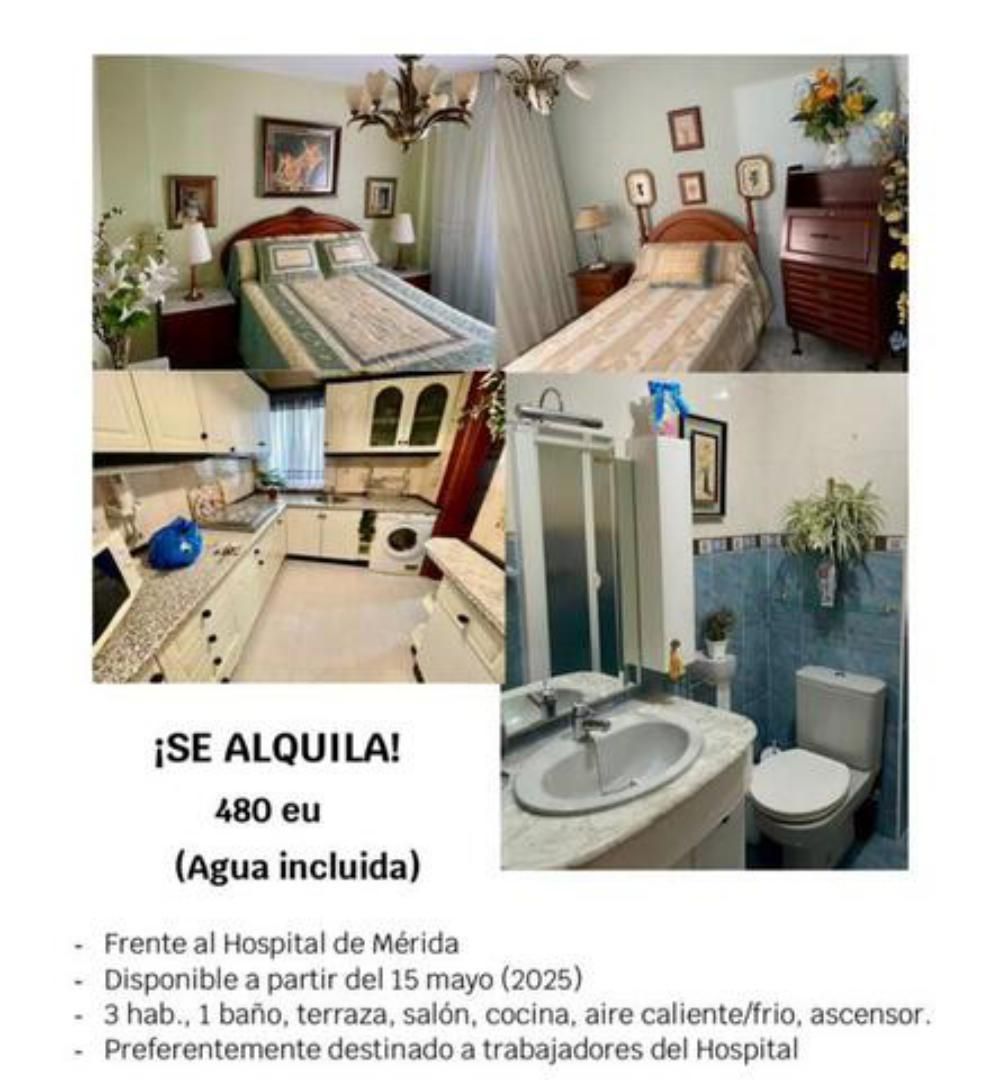Bathroom of Flat to rent in Mérida  with Heating, Terrace and Furnished