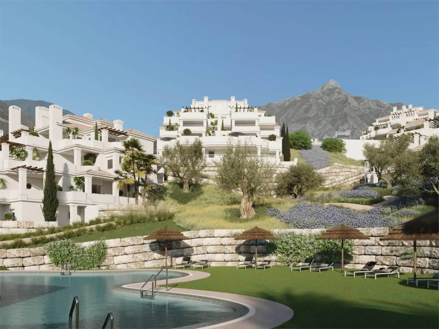 Exterior view of Flat for sale in Marbella  with Air Conditioner, Terrace and Swimming Pool