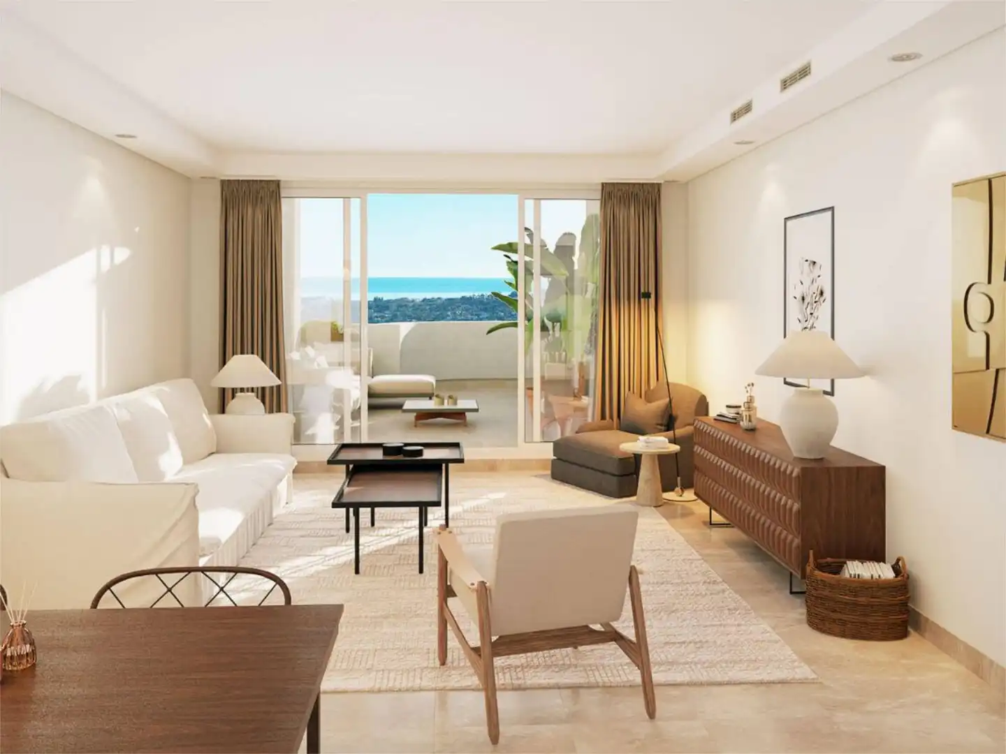 Piso en venta en Urbanizacion N Andalucia J, 20, Los Naranjos Sala de estar de Piso en venta en Marbella con Aire acondicionado, Terraza y Piscina