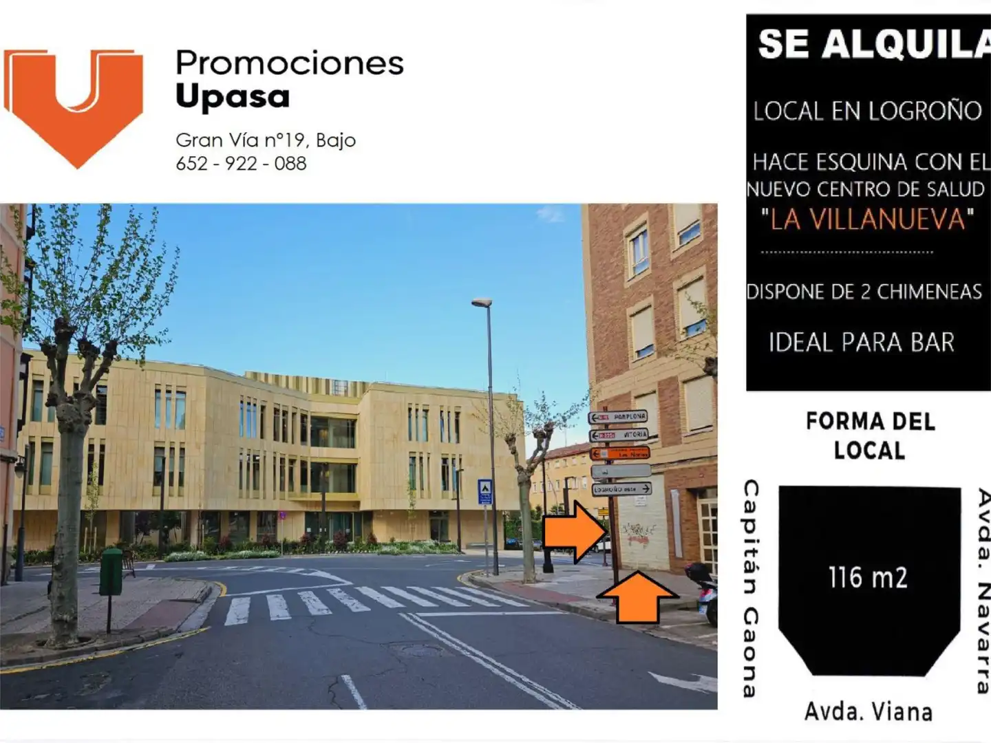 Vista exterior de Local de alquiler en  Logroño