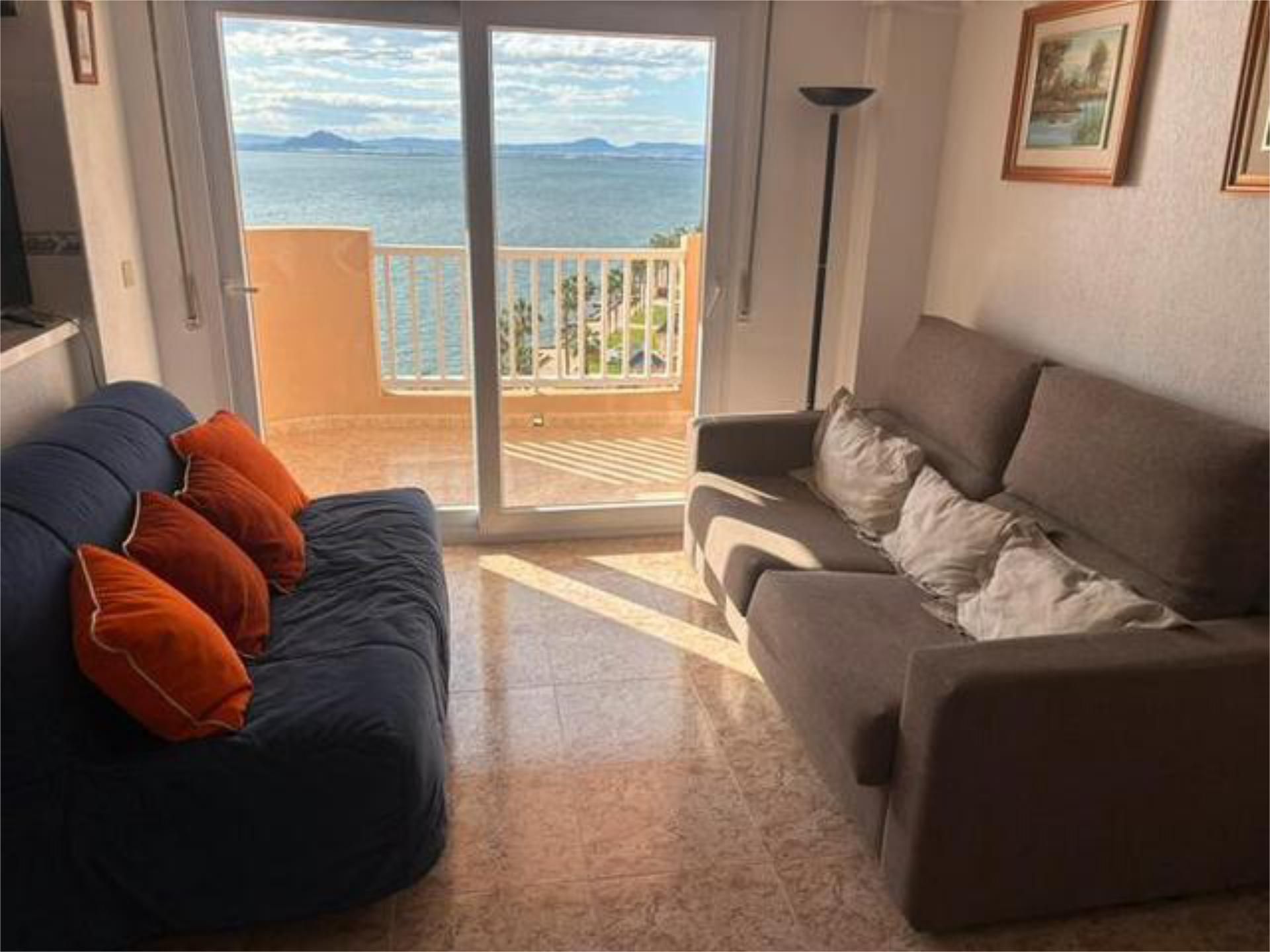Sala de estar de Apartamento de alquiler en La Manga del Mar Menor con Calefacción, Terraza y Piscina