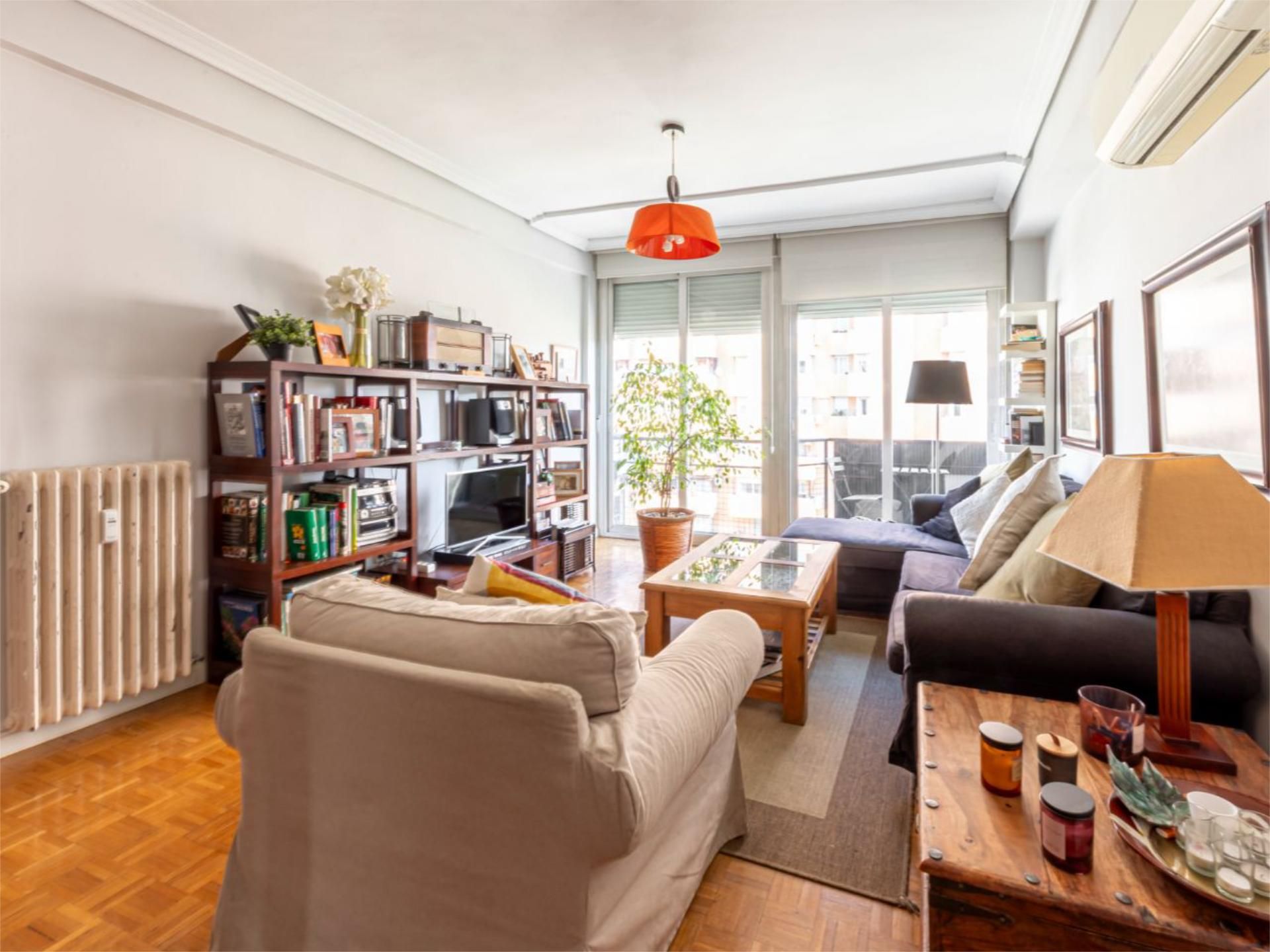 Living room of Flat for sale in  Madrid Capital  with Air Conditioner, Heating and Private garden