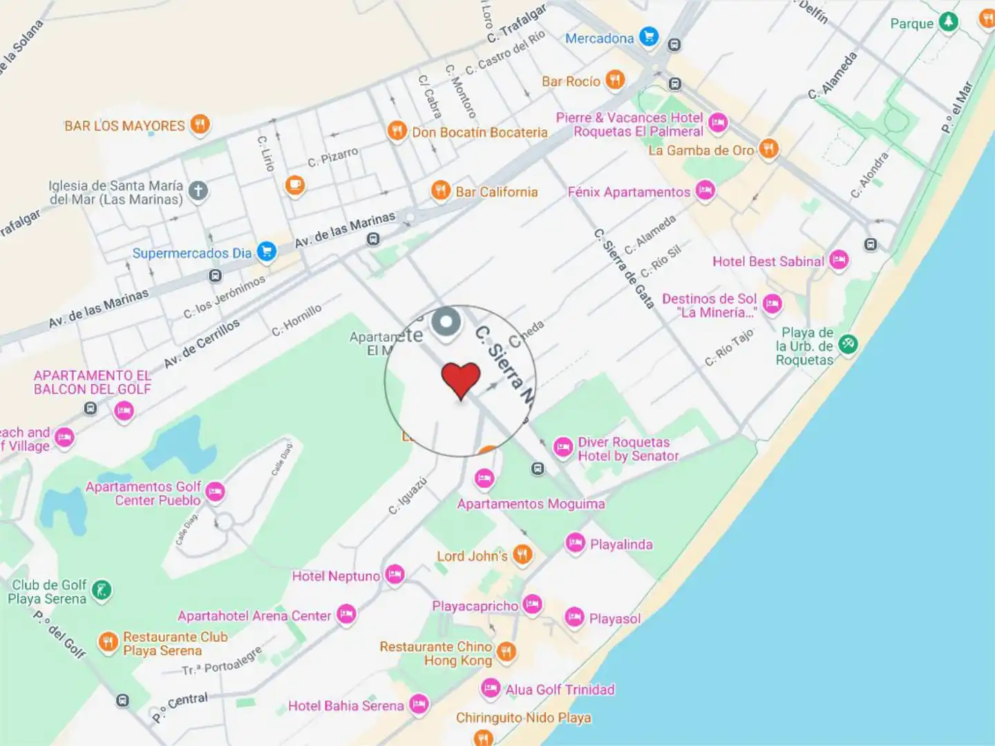 Pis de lloguer a Avenida Entremares, 32, El Sabinar – Urbanizaciones – Las Marinas – Playa Serena Vista exterior de Pis de lloguer en Roquetas de Mar amb Aire condicionat, Calefacció i Jardí privat