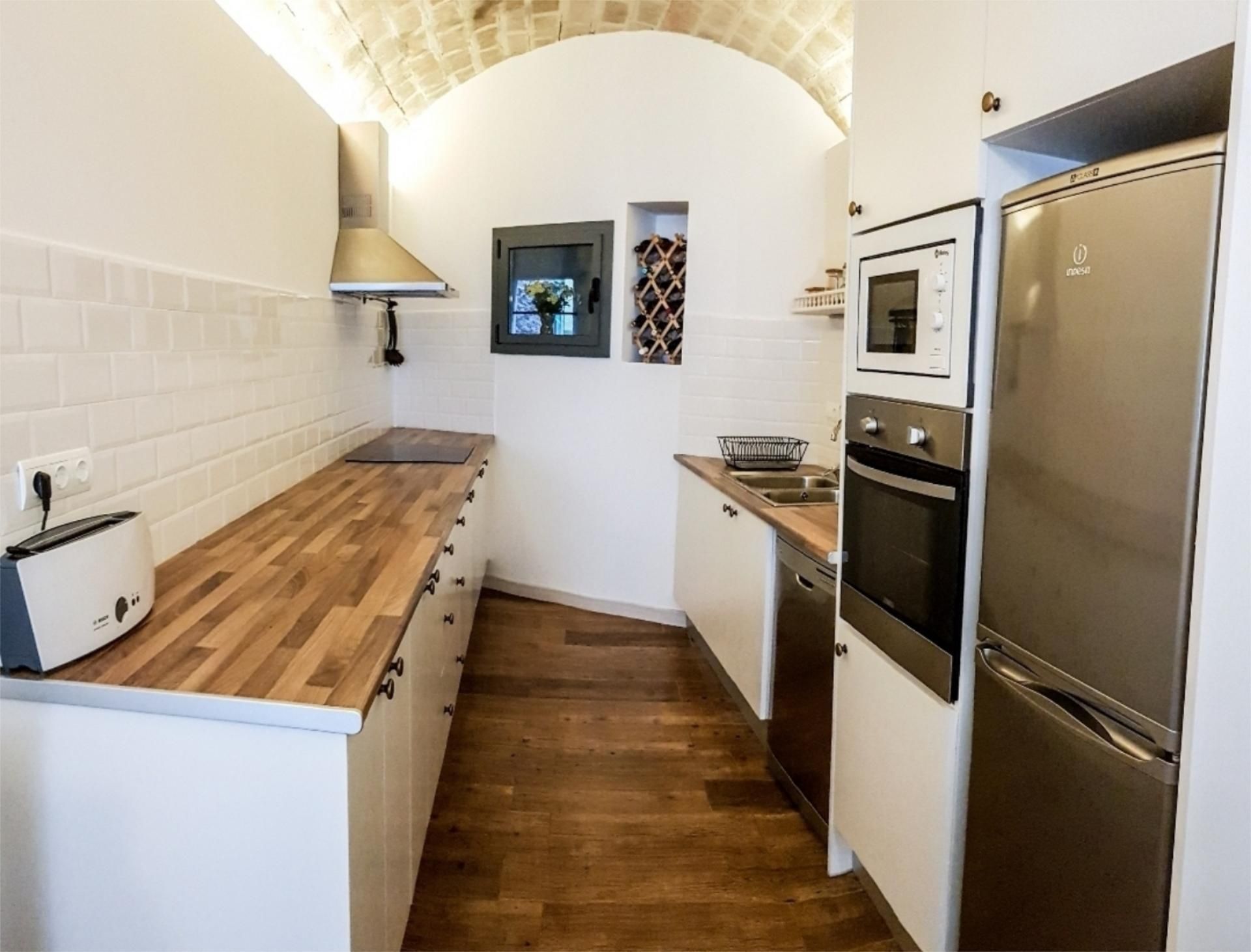 Küche von Wohnung miete in Vilabertran mit Heizung, Terrasse und Ofen