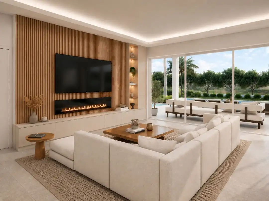 Sala de estar de Piso en venta en Mijas con Aire acondicionado, Calefacción y Jardín privado