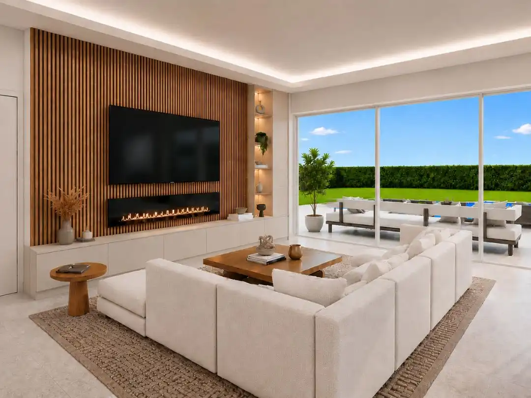 Sala d'estar de Casa o xalet en venda en Mijas amb Aire condicionat, Terrassa i Piscina