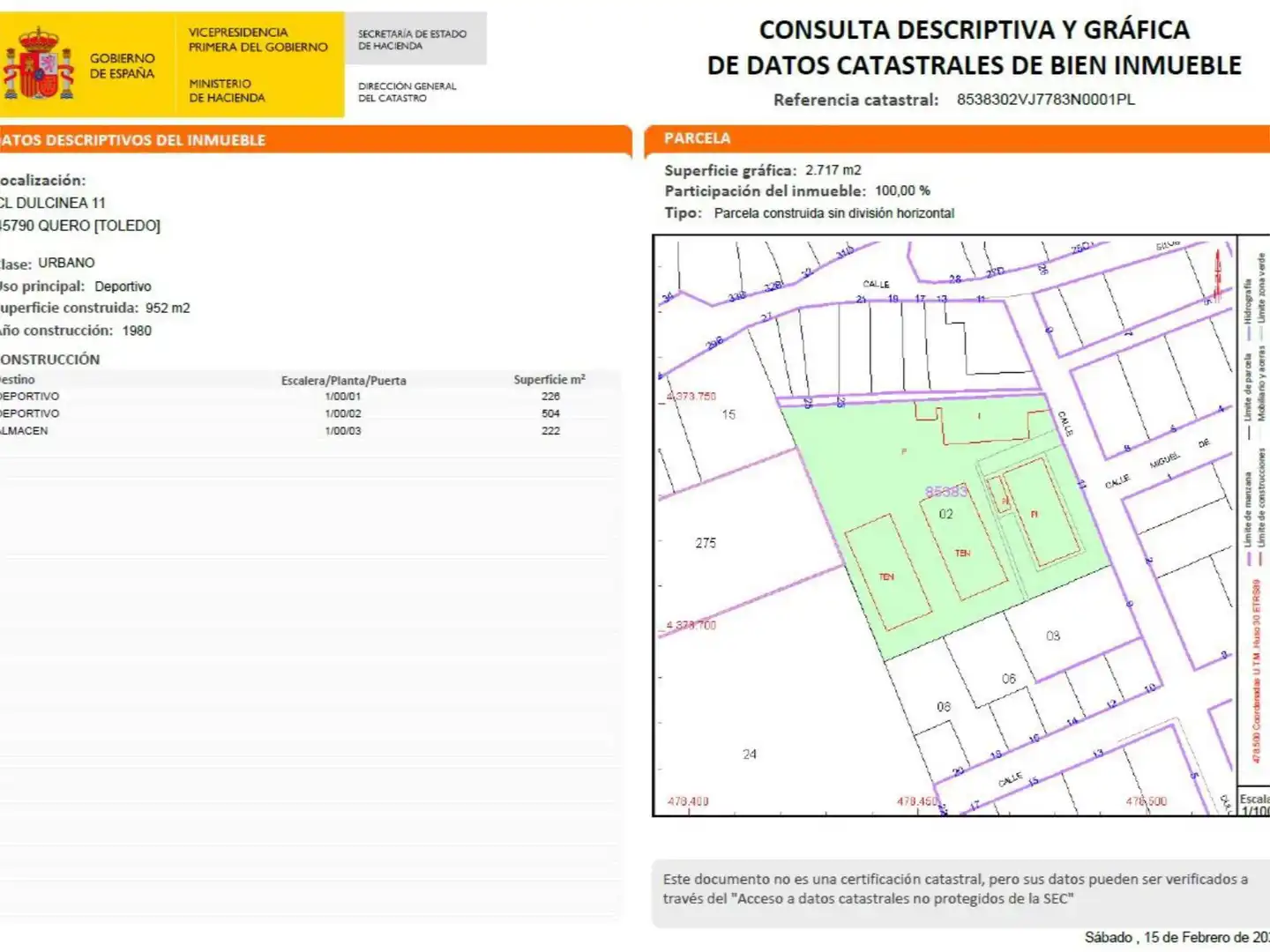 Urbanitzable en venda a Calle Dulcinea, 11, Quero Urbanitzable en venda en Quero