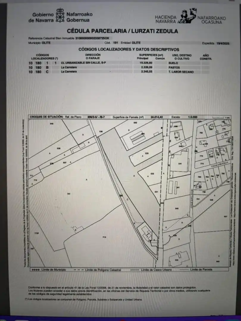 Finca rústica en venta en Olite / Erriberri