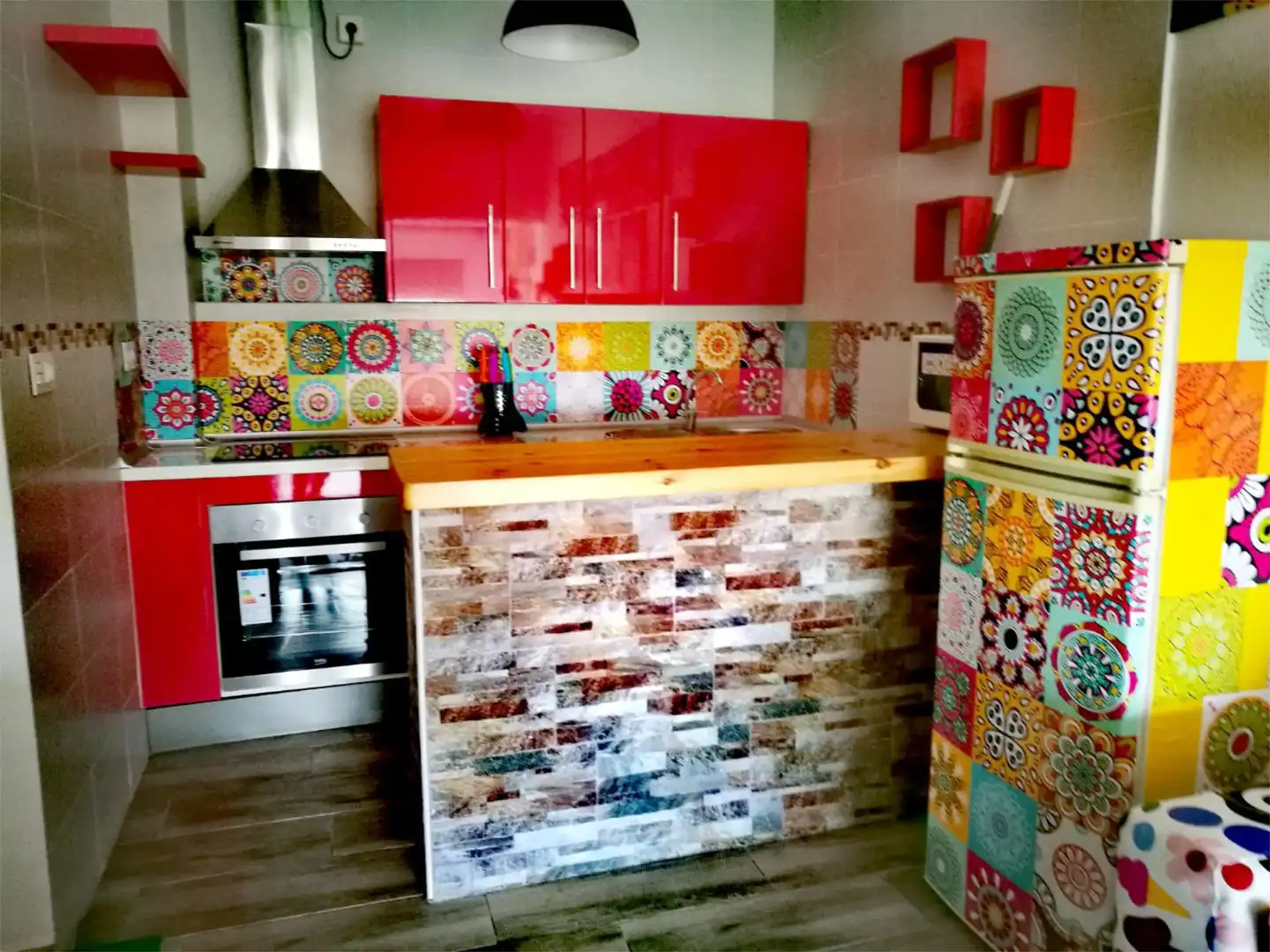 Wohnung zur Miete in Urbanización Amberes, 1, Urbanización Santa Rosa Küche von Wohnung zur Miete in Torrox mit Privatgarten, Schwimmbad und Möbliert