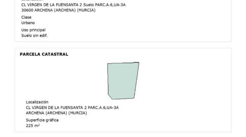 Foto 3 von Bebaubares Gelände zum Verkauf in Calle Virgen de la Fuensanta, 2, Archena, Murcia