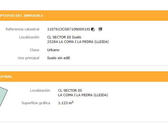 Terreno urbanizable en Venta en Calle N, 27 en La Coma i la Pedra