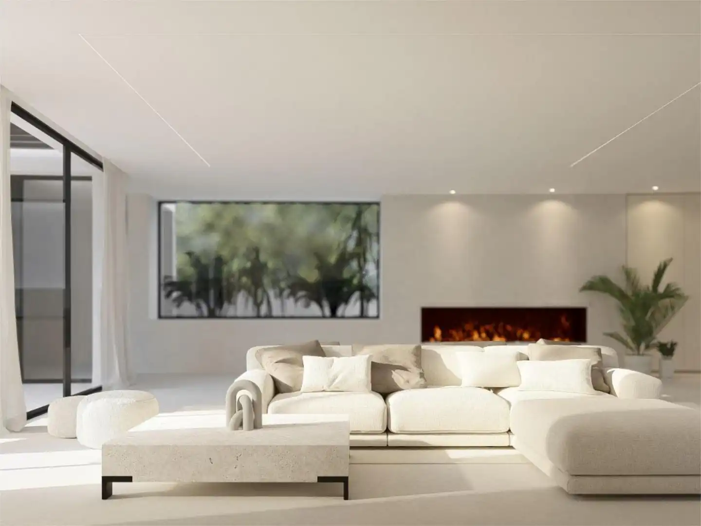 Living room of Flat for sale in Sant Andreu de Llavaneres  with Air Conditioner, Terrace and Swimming Pool