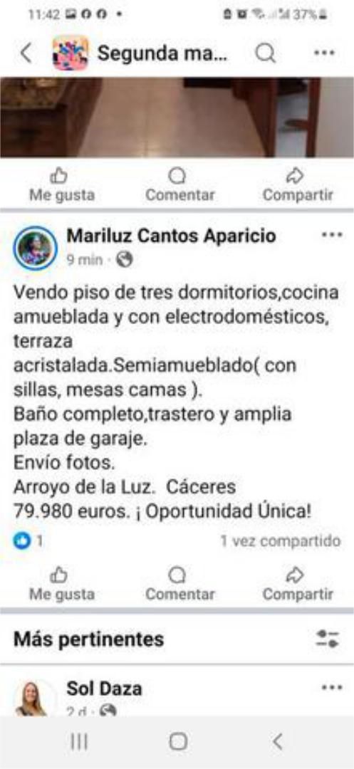 Aparcament de Pis en venda en Cáceres Capital amb Terrassa, Traster i Moblat