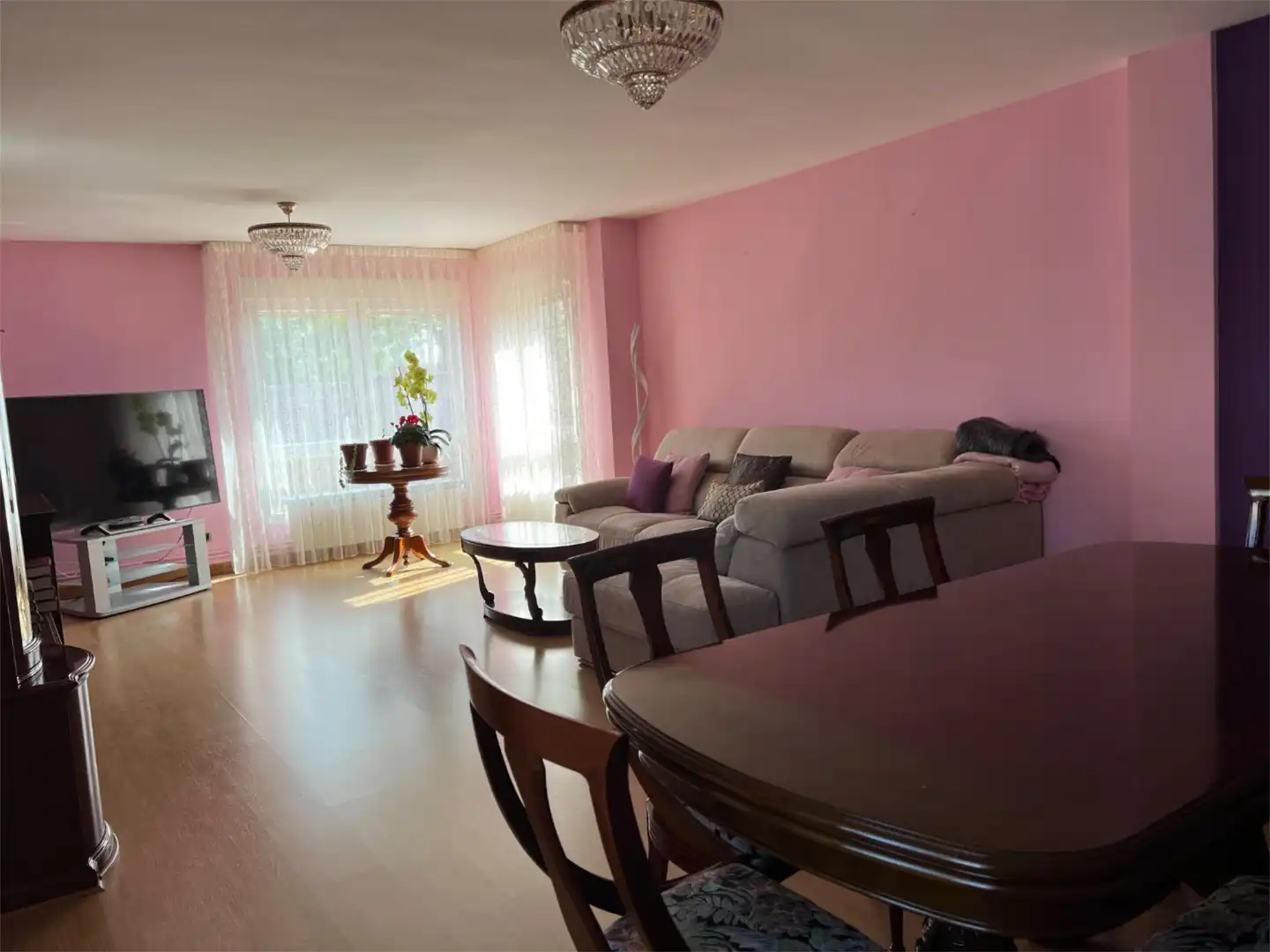 Living room of Flat for sale in Renedo de Esgueva  with Heating, Private garden and Parquet flooring