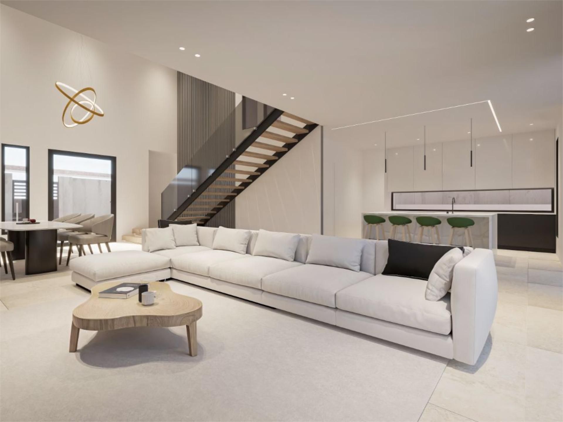 Sala d'estar de Casa o xalet en venda en Arroyomolinos (Madrid) amb Aire condicionat, Terrassa i Piscina