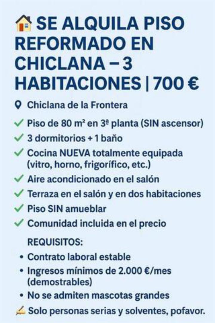 Pis de lloguer en Chiclana de la Frontera amb Terrassa