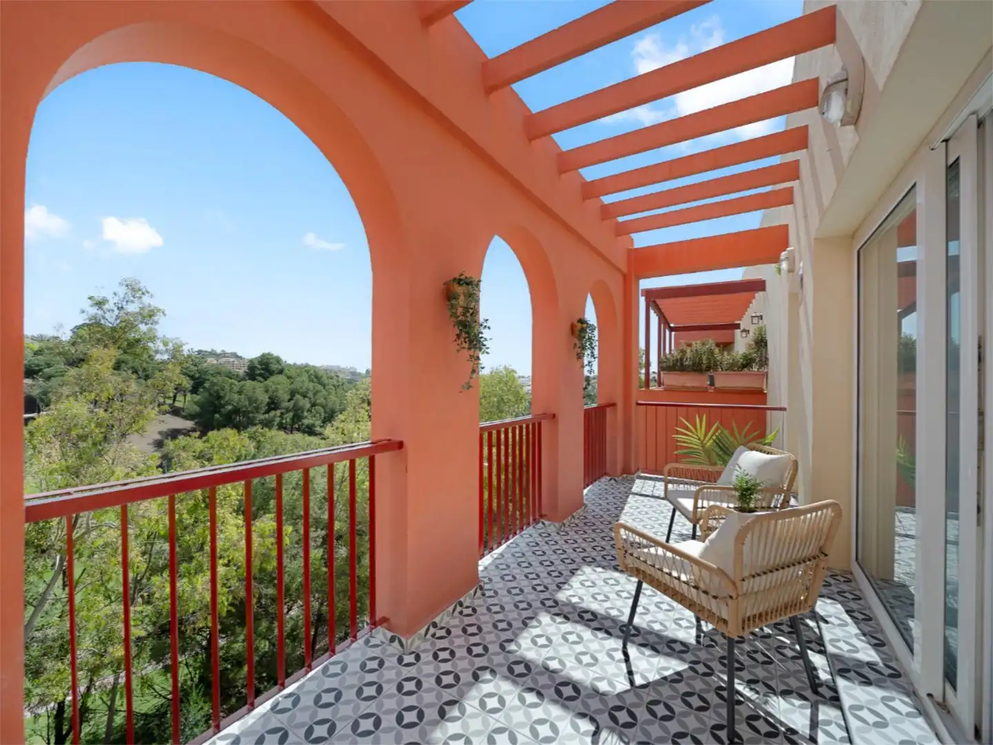 Terrace of Flat for sale in Benalmádena  with Air Conditioner, Heating and Private garden