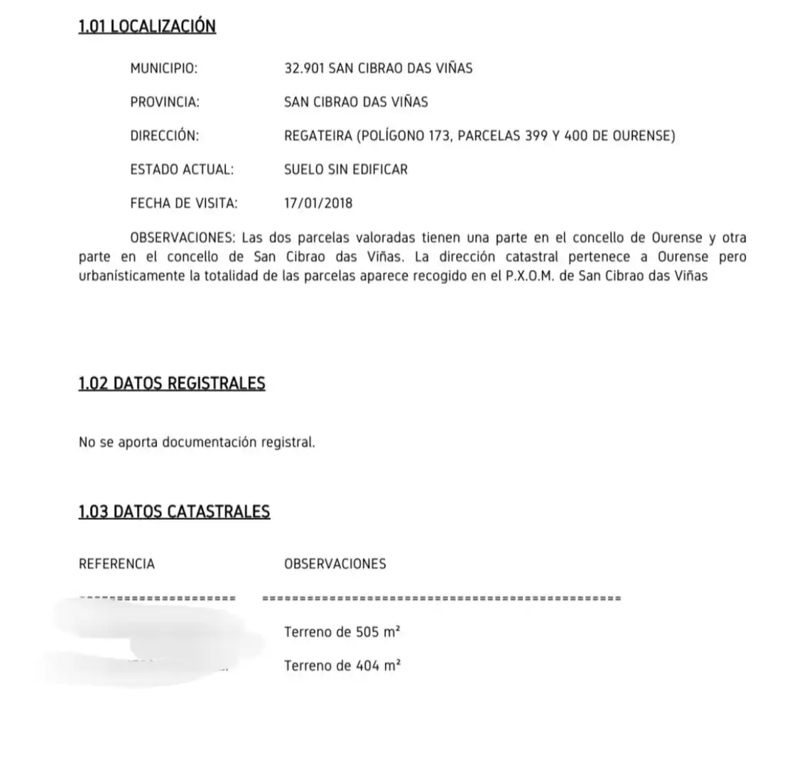 Parkplatz von Bebaubares Gelände zum Verkauf in San Cibrao das Viñas