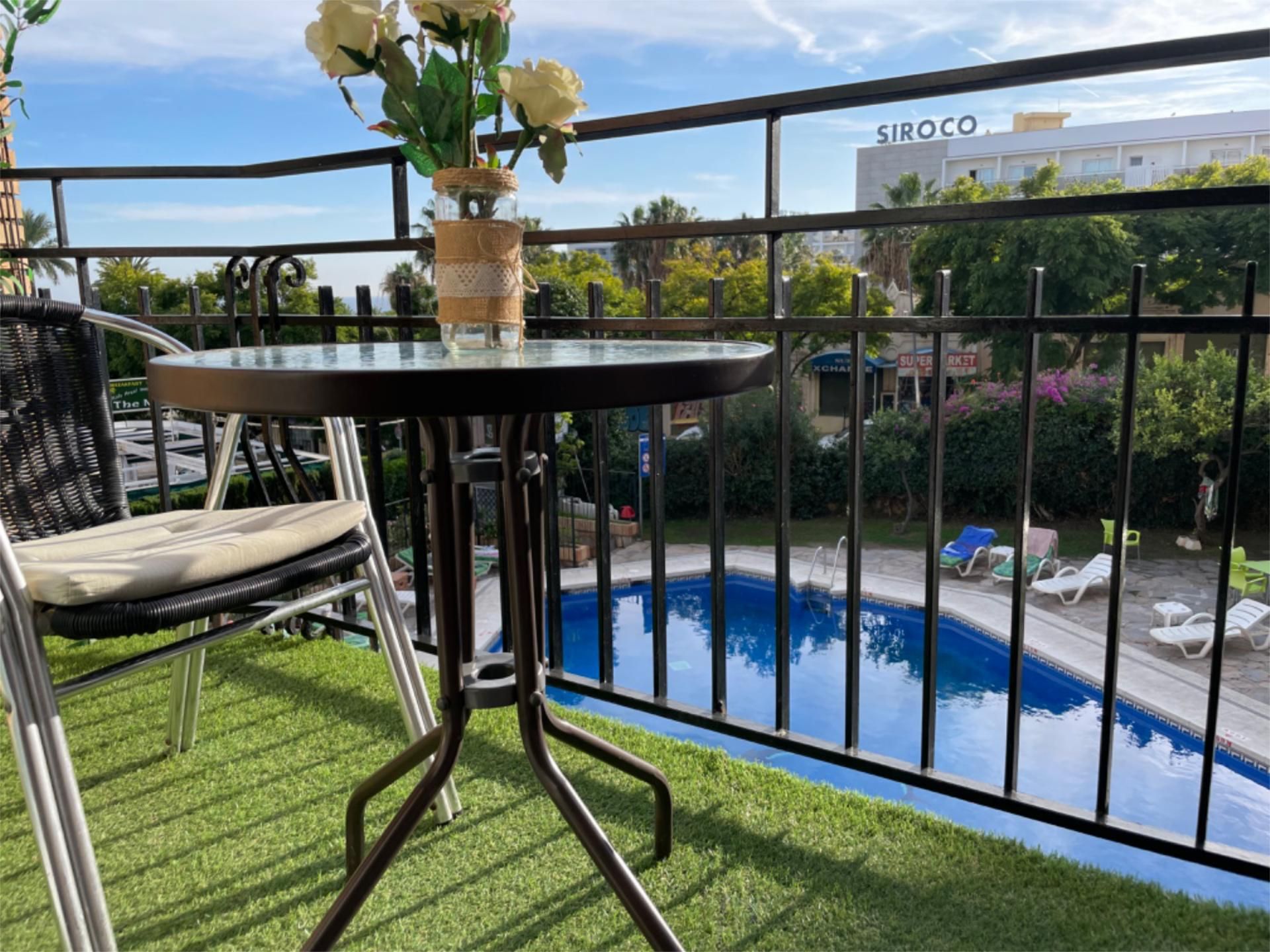 Balcony of Flat to rent in Benalmádena  with Air Conditioner, Terrace and Swimming Pool