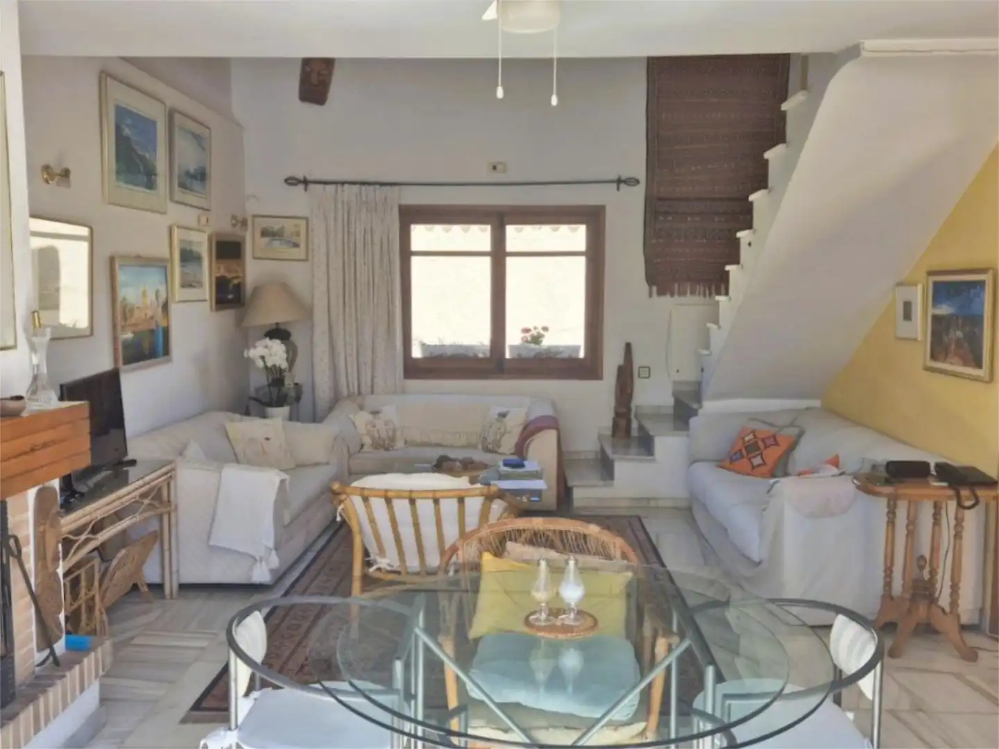 Sala d'estar de Casa o xalet en venda en Mojácar amb Aire condicionat, Terrassa i Piscina