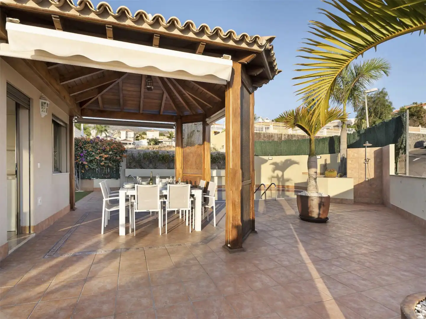 Terrassa de Casa o xalet de lloguer en Santiago del Teide amb Aire condicionat, Jardí privat i Terrassa