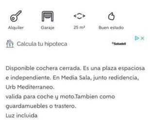 Parking of Garage to rent in Cartagena