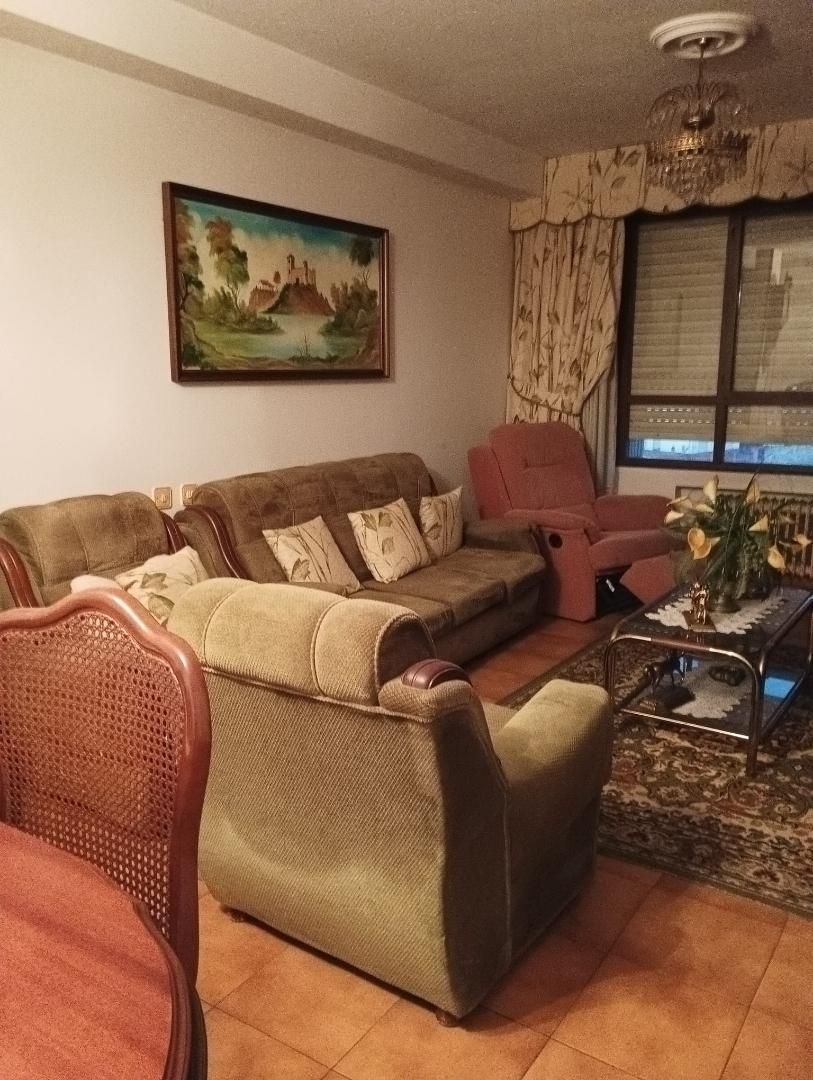Living room of Flat for sale in Oviedo   with Heating, Terrace and Furnished