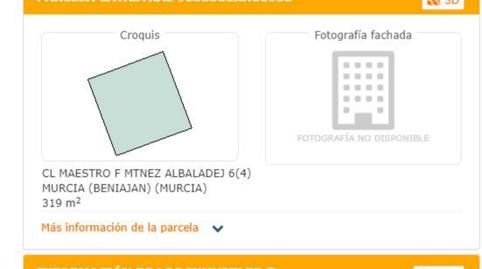 Urbanitzable en venda a Calle Maestro Francisco Martinez Albaladejo, 1, Beniaján, Murcia - imatge 4 Foto 4 de Urbanitzable en venda a Calle Maestro Francisco Martinez Albaladejo, 1, Beniaján, Murcia