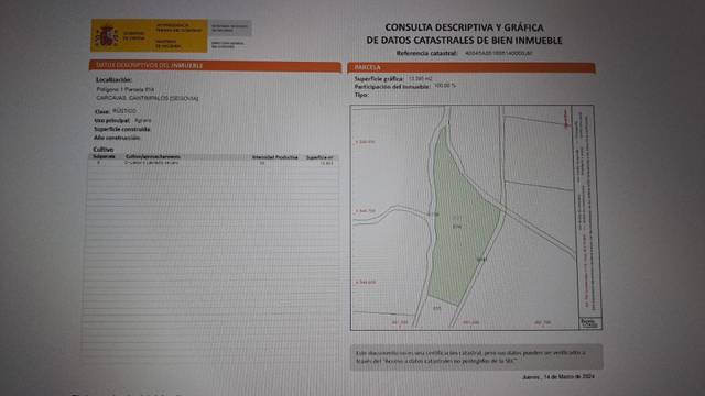 Terreno en Venta en Calle Real, 1 en Cantimpalos