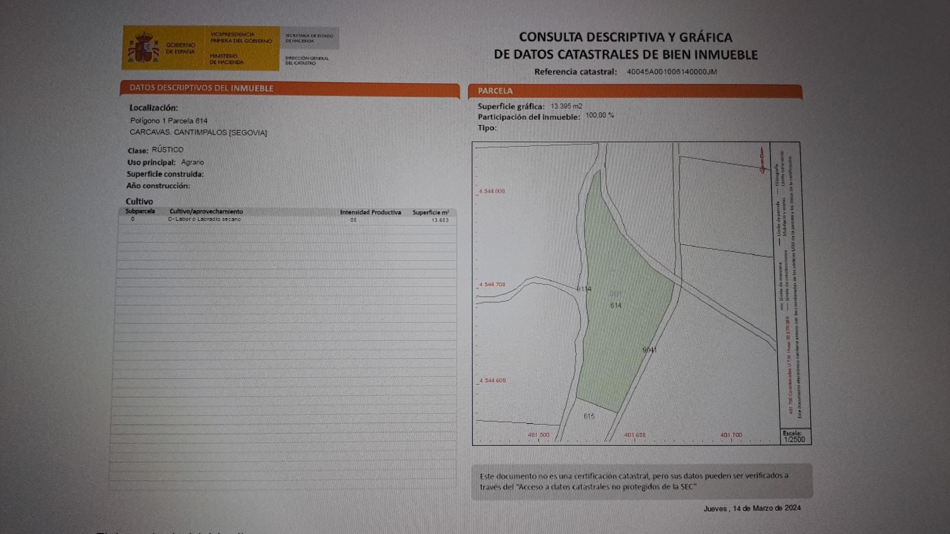 Land for sale in Cantimpalos