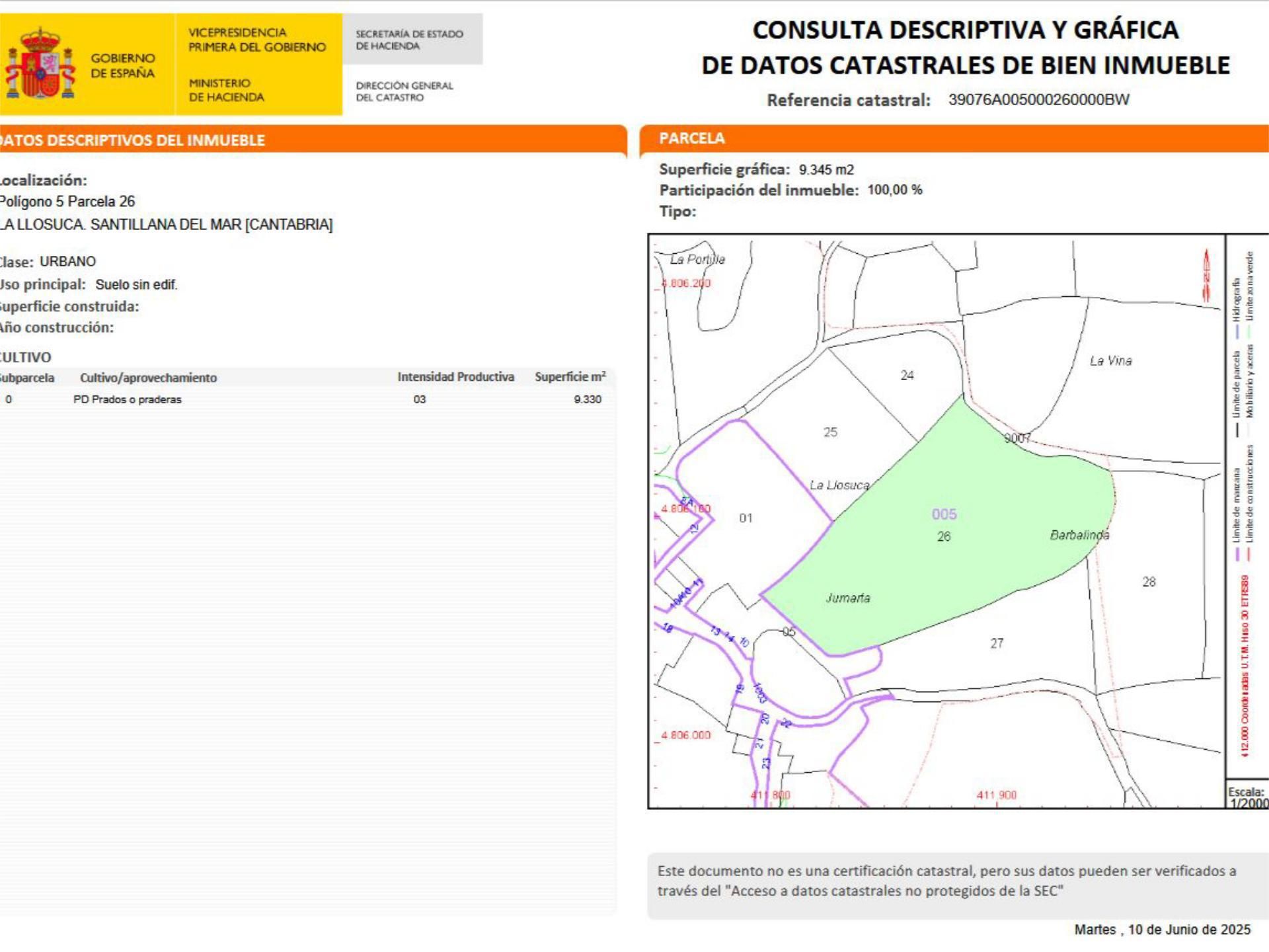 Constructible Land for sale in Santillana del Mar
