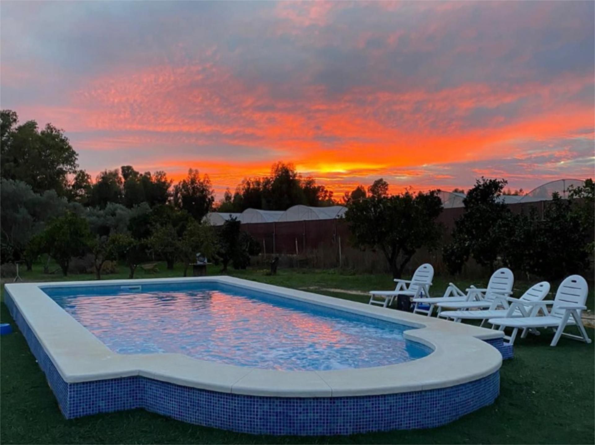 Swimming pool of Country house for sale in Gibraleón  with Air Conditioner, Terrace and Swimming Pool