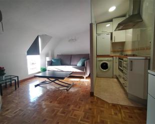 Sala d'estar de Estudi de lloguer en  Madrid Capital amb Aire condicionat, Parquet i Moblat