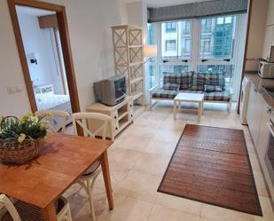 Living room of Flat to rent in Lalín  with Heating, Parquet flooring and Furnished