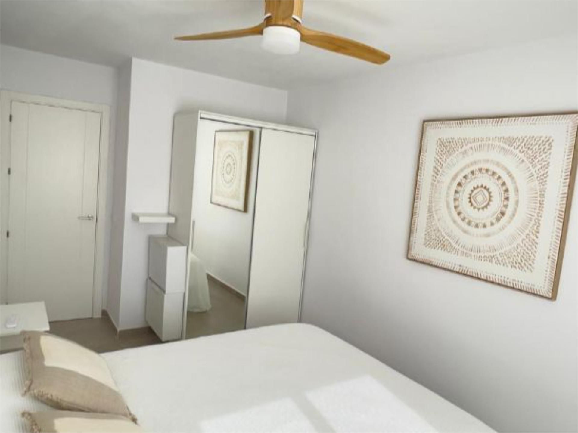 Dormitori de Apartament de lloguer en Vélez-Málaga amb Aire condicionat, Terrassa i Piscina