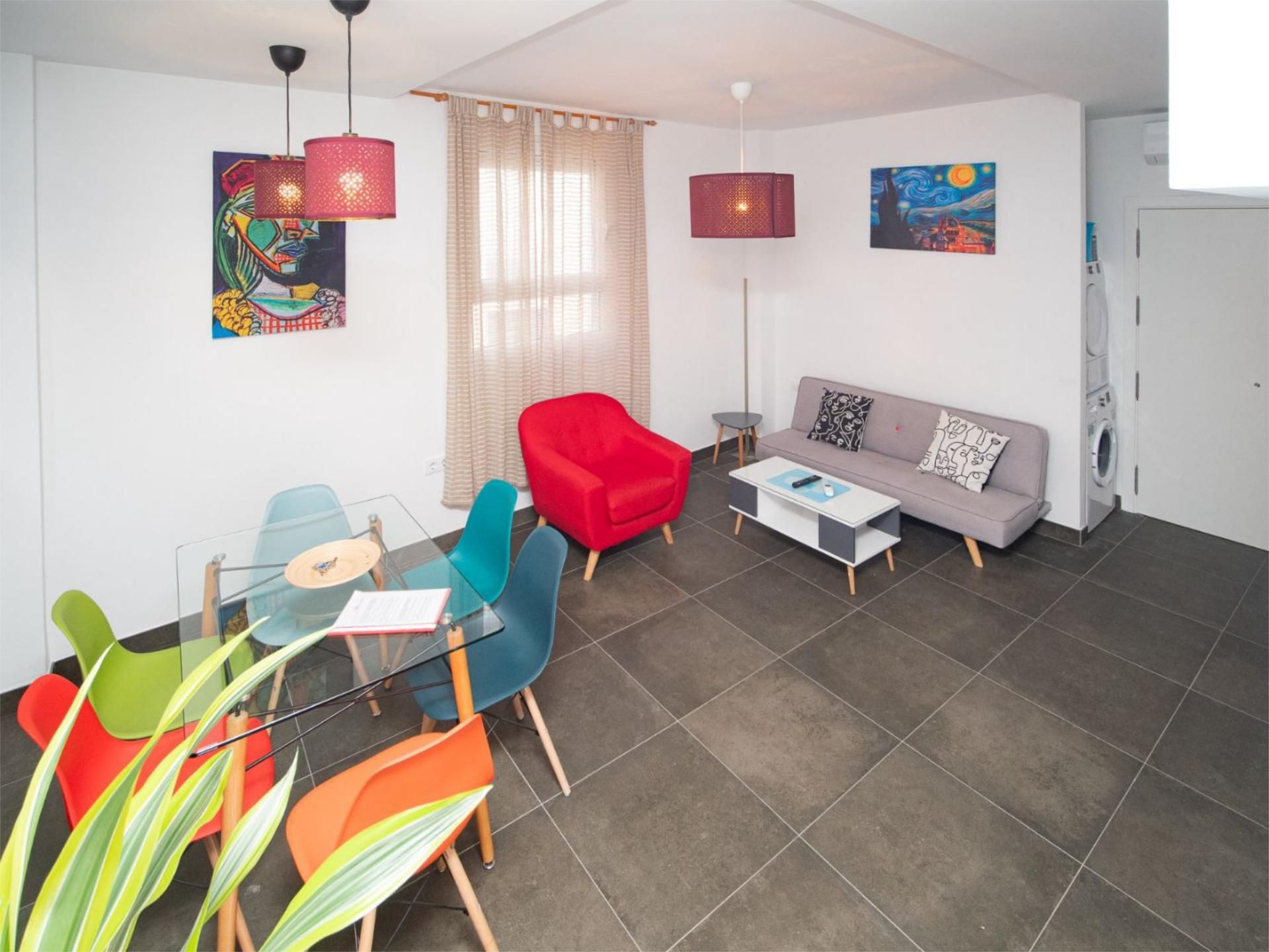 Sala d'estar de Pis de lloguer en Sanlúcar de Barrameda amb Aire condicionat i Moblat