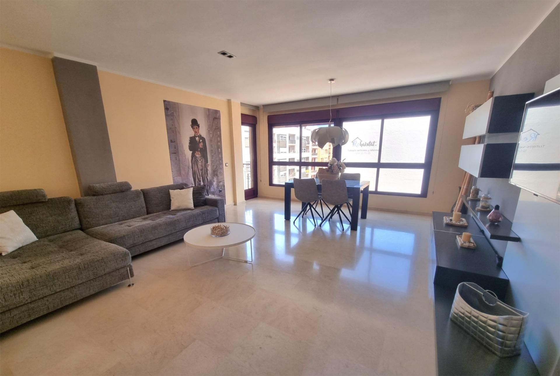 Sala d'estar de Pis de lloguer en Burriana / Borriana amb Aire condicionat, Calefacció i Moblat