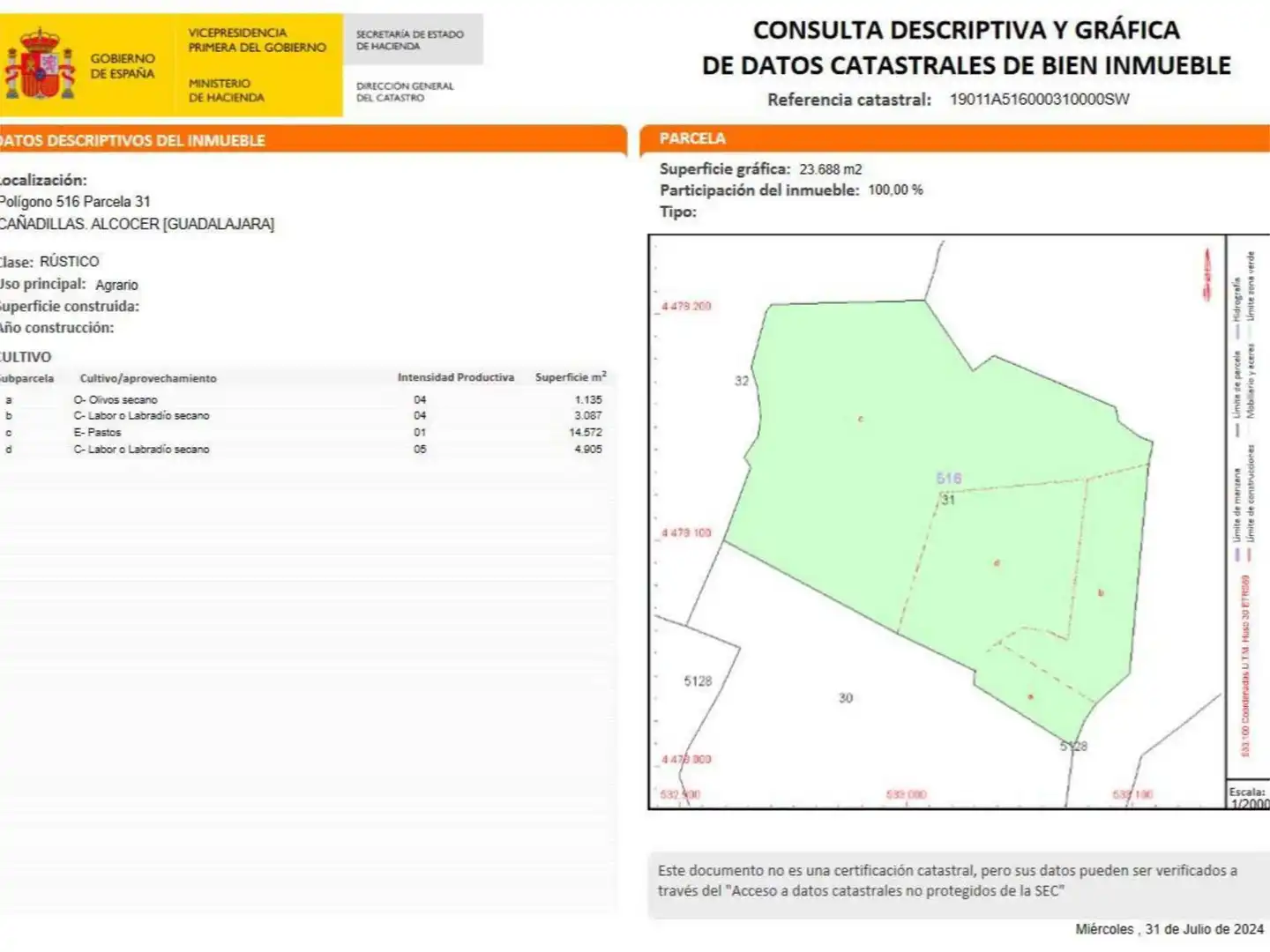 No Urbanizable en venta en Calle Mayor, 2, Alcocer No Urbanizable en venta en Alcocer